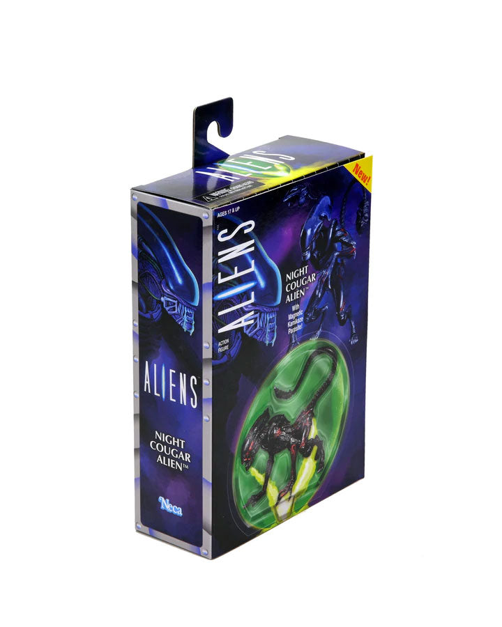 Aliens Night Cougar Kenner Tribute Action Figure 7” Scale with Drone Black