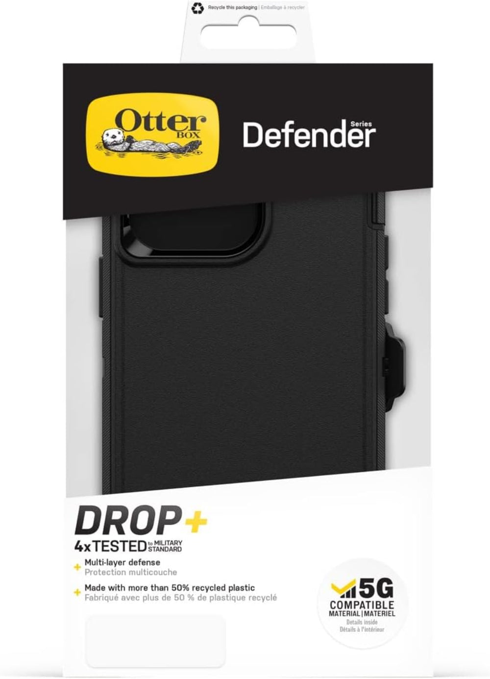 OtterBox Defender Case iPhone 14 Pro Max – Rugged Black Cover with Holster