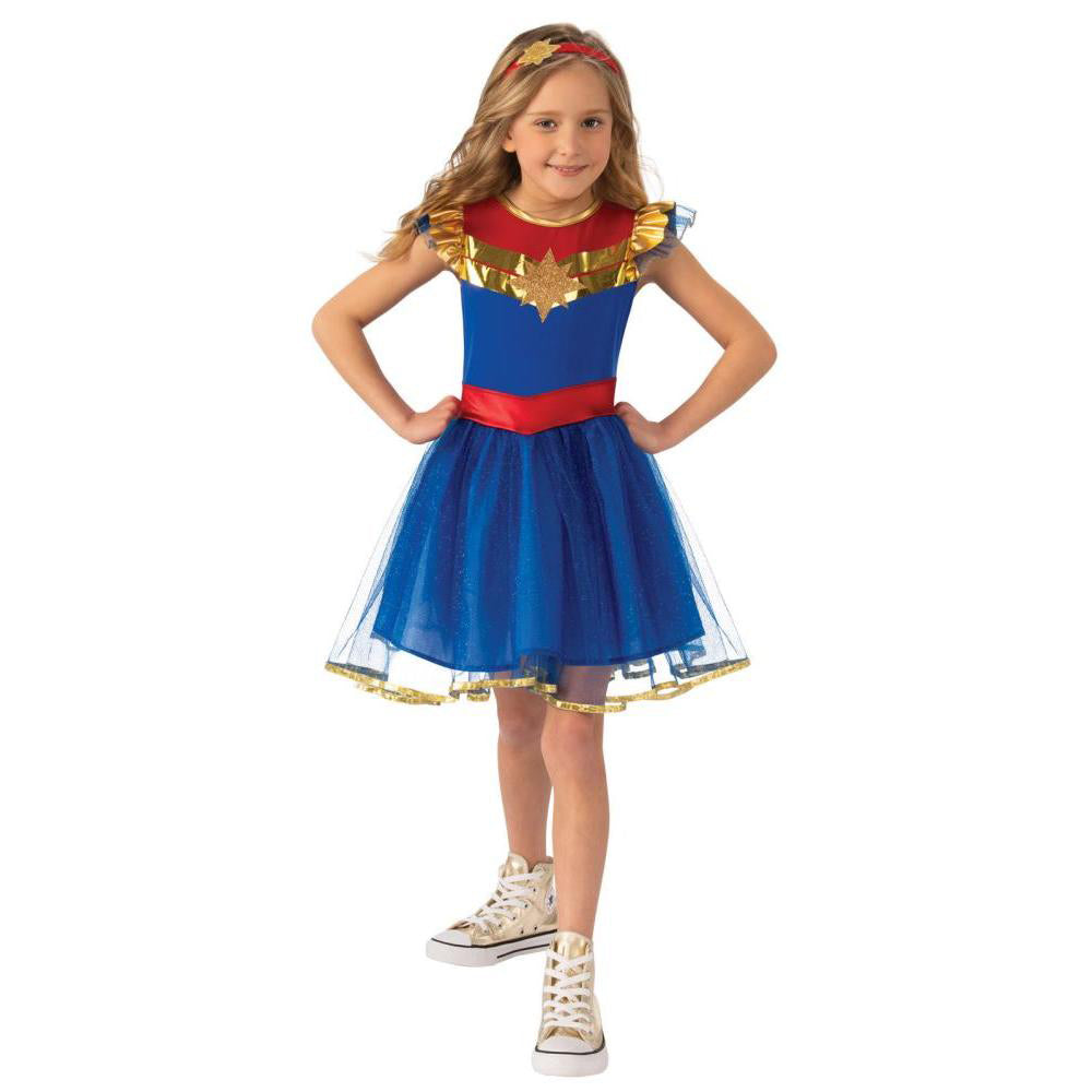 Captain Marvel Tutu Dress Costume Child Official Marvel Deluxe Dress with Headband