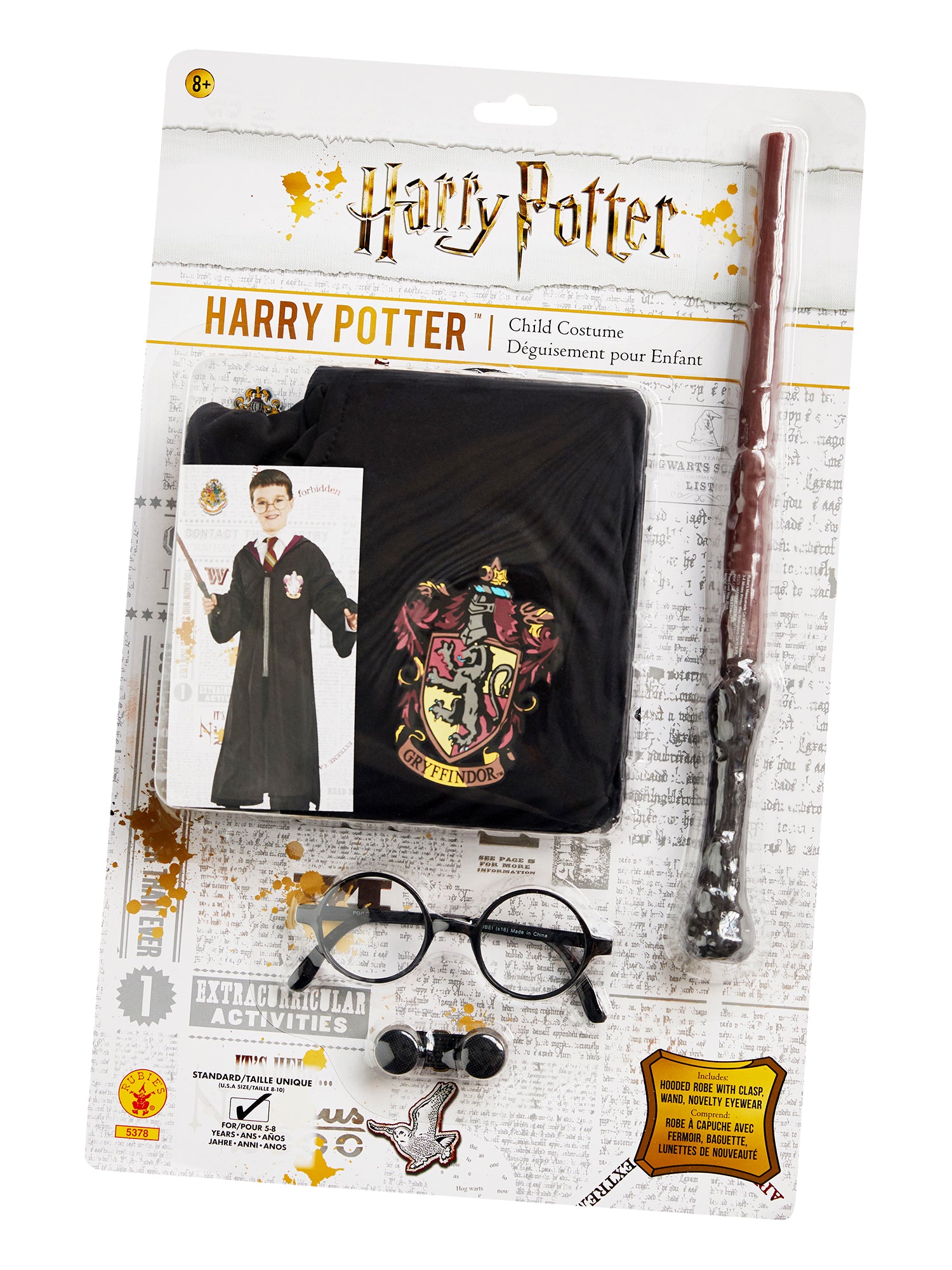 Harry Potter Deluxe Costume Set with Robe Wand Glasses Official Licensed – Black Colour