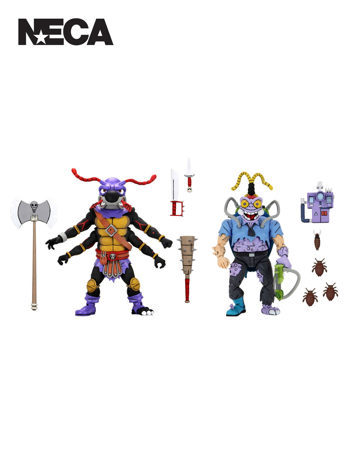 TMNT Antrax & Scumbug 2 Pack 7" Figures – Classic Cartoon Villains Set