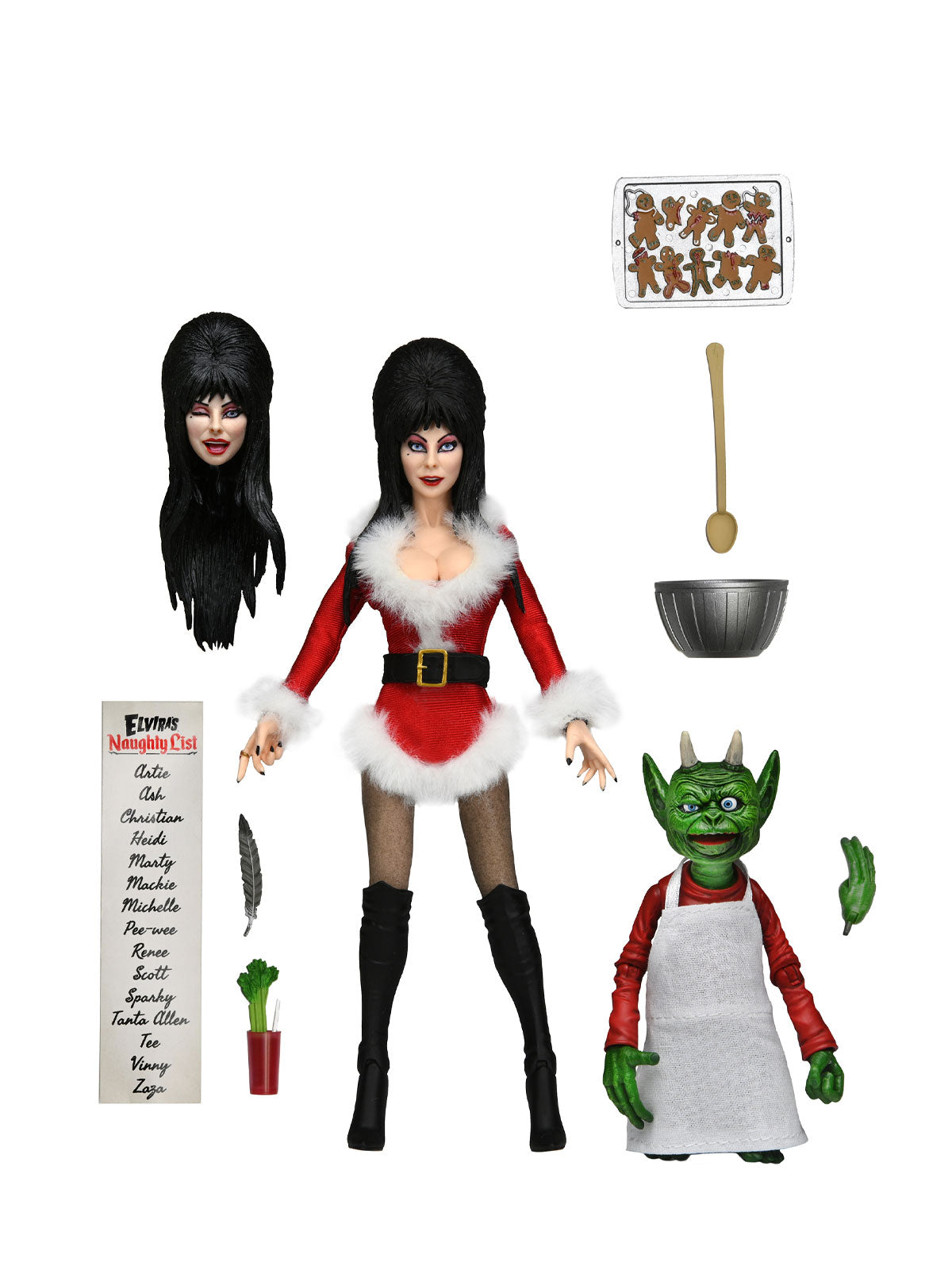 Elvira Very Scary Christmas Action Figure 8” with Holiday Accessories
