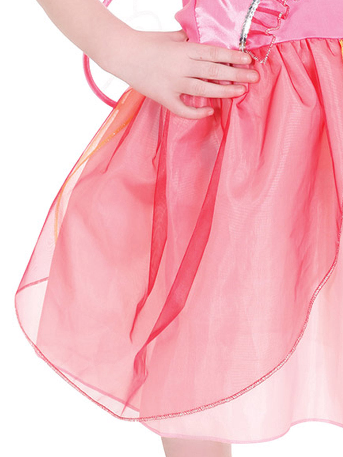 Disney Fairies Rosetta Costume with Layered Tutu Dress and Detachable Wings - Pink Colour