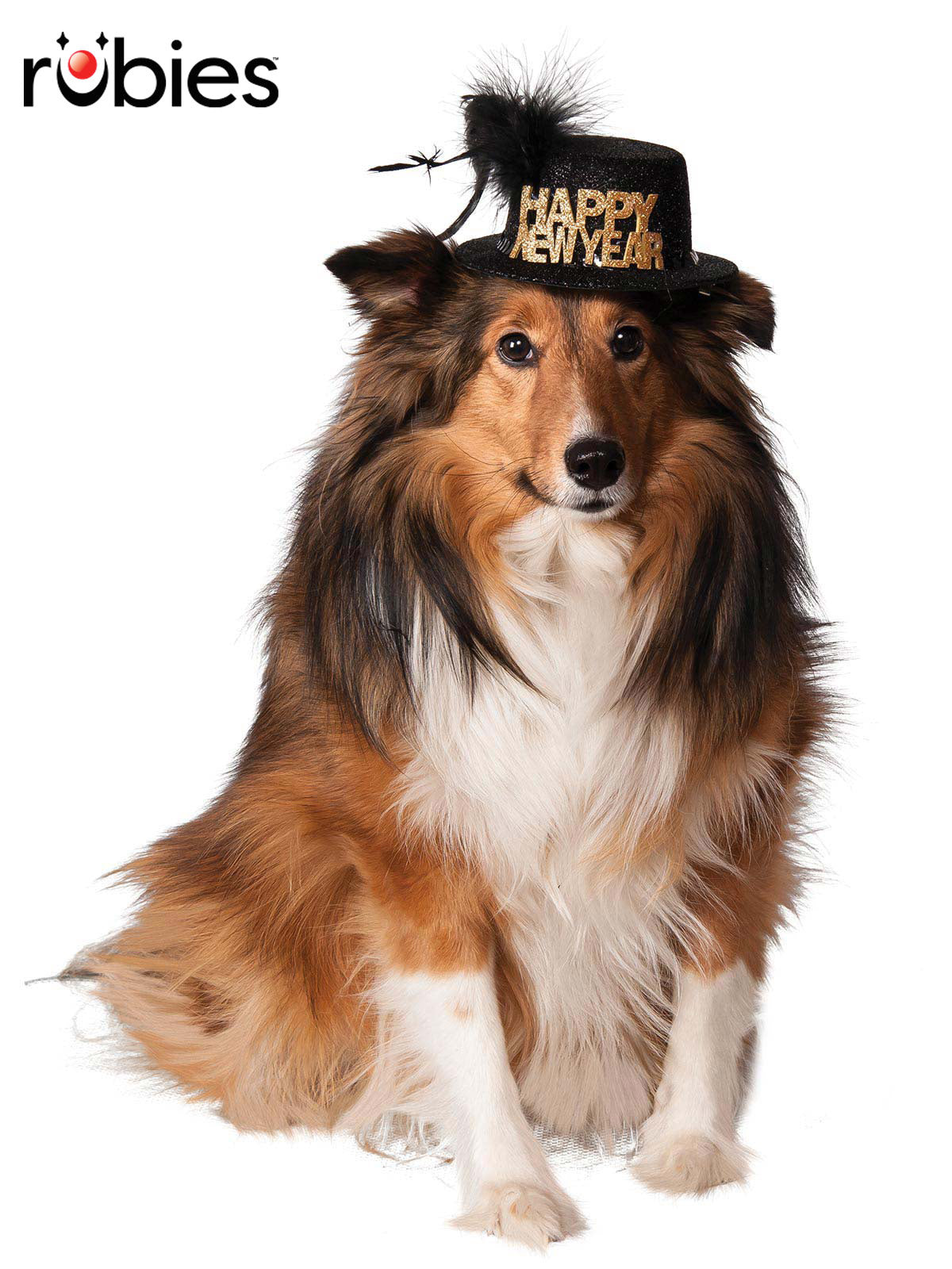 Pet New Year Top Hat with Glitter Feather – Dog Costume Accessory