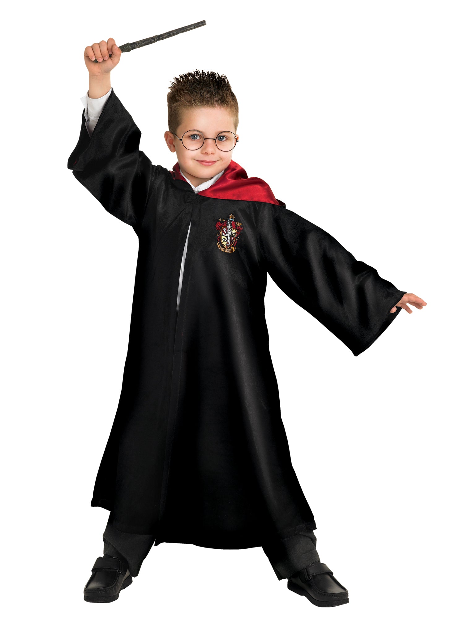 Harry Potter Kids Robe Costume with Hood and House Emblem Licensed Black Colour