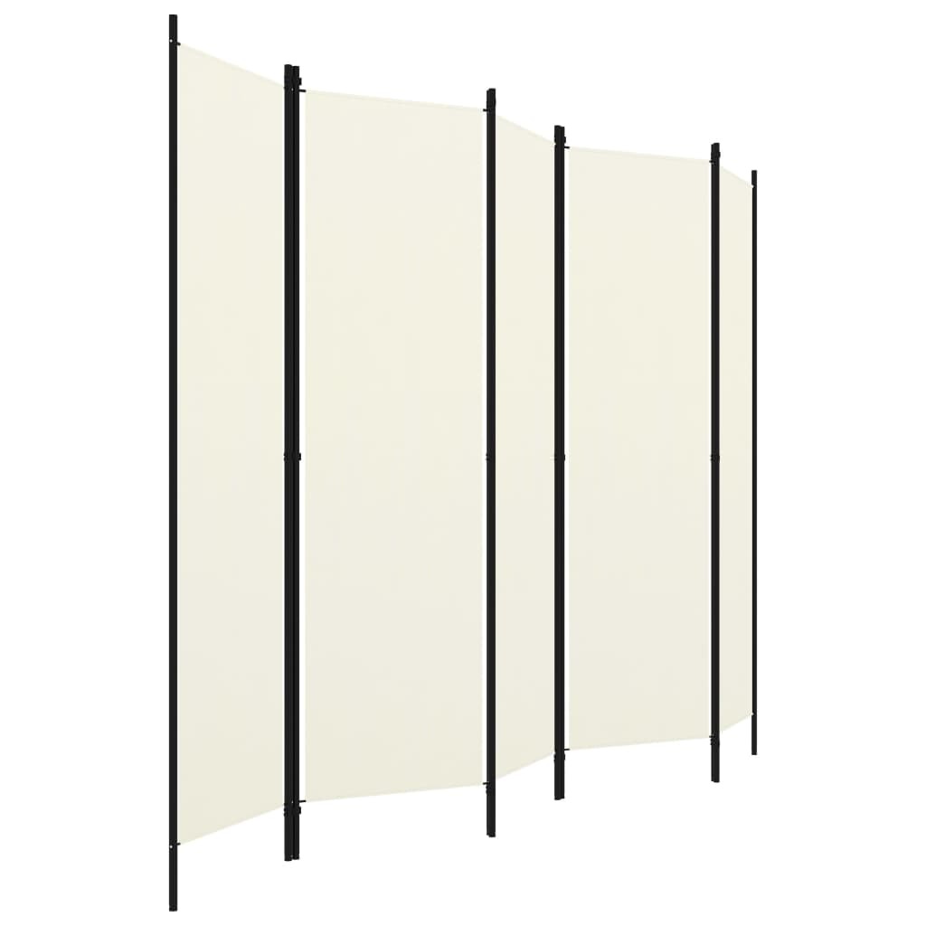 5-Panel Room Divider White 250x180 cm