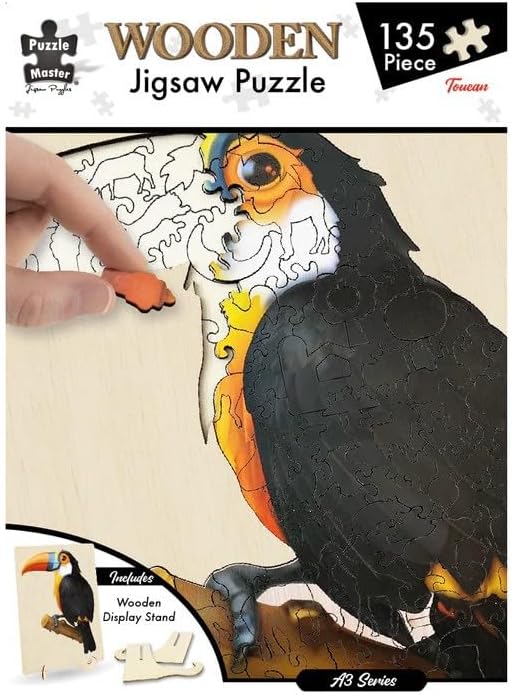 Toucan Wooden Jigsaw Puzzle – 135 pcs with Display Stand