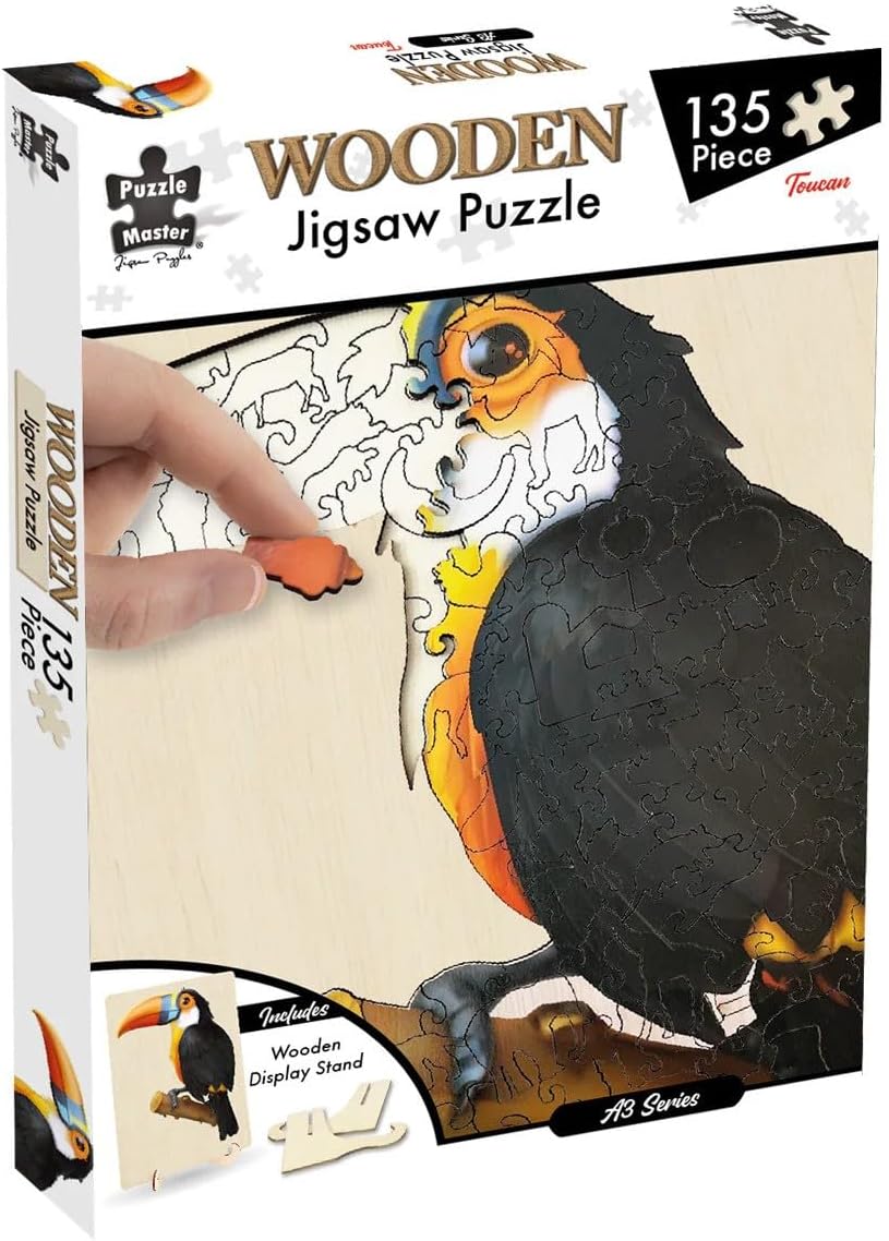 Toucan Wooden Jigsaw Puzzle – 135 pcs with Display Stand