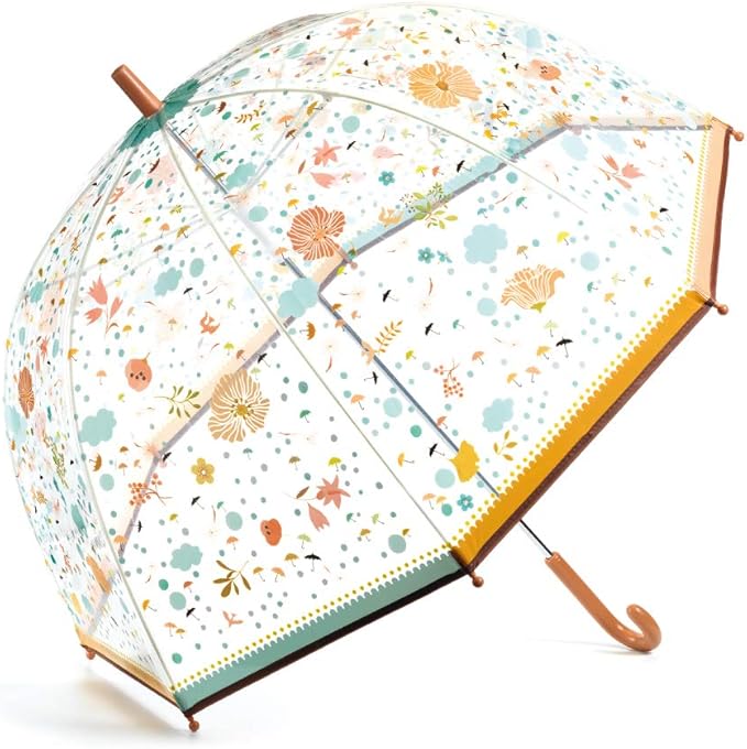 DJECO Springtime Artist Designed Umbrella, 27 Inch, Steel Shaft and Fiberglass Frame
