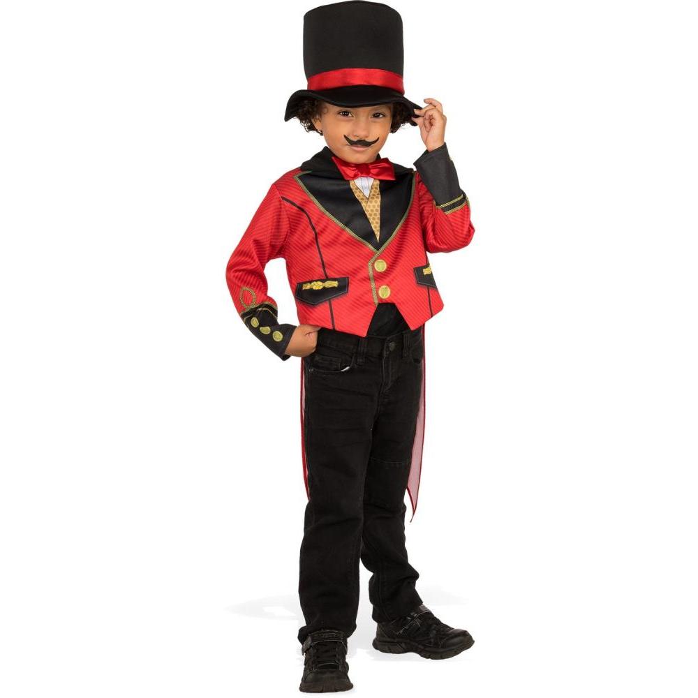Rubie's Circus Ringmaster Costume with Waistcoat and Top Hat for Adults - Red Colour