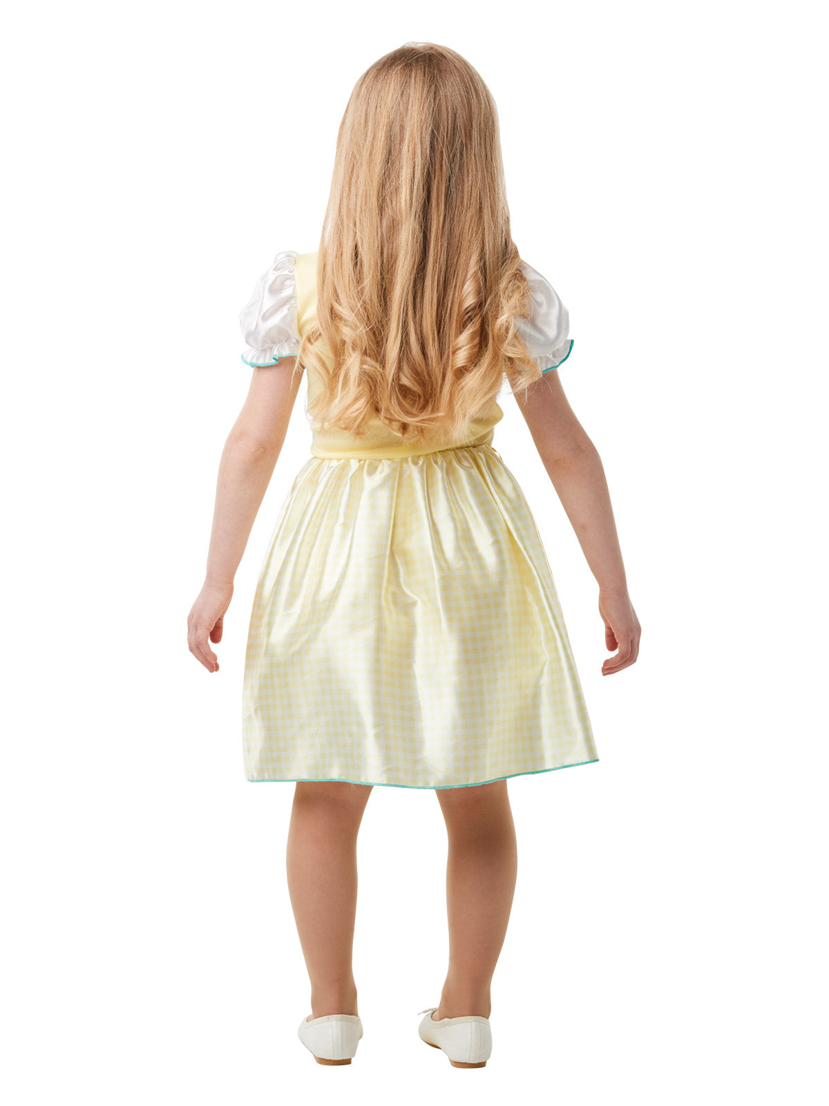 Kids Goldilocks Costume Fairytale Dress with Apron and Bear Print Detail Blue Colour