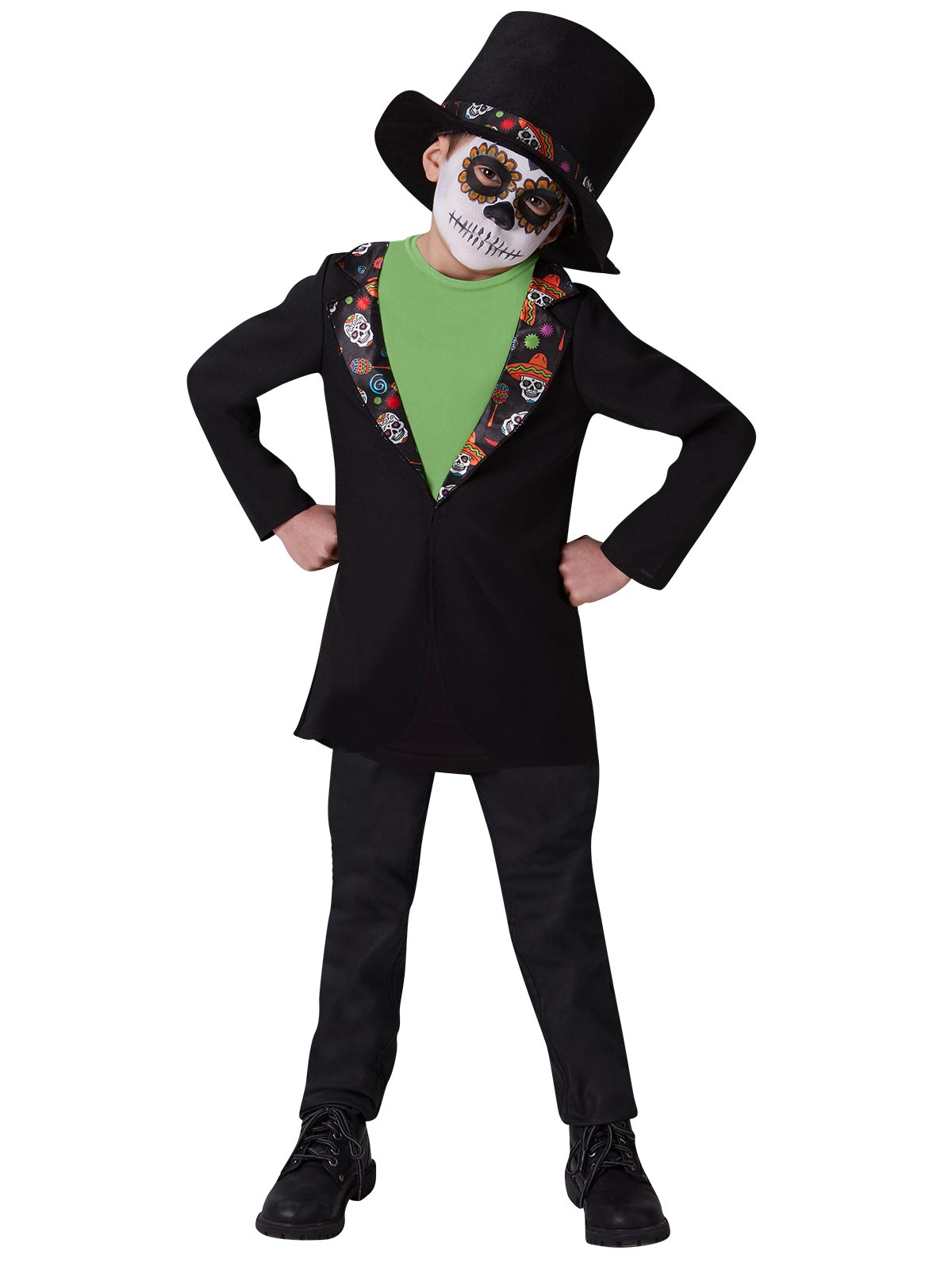 Day of the Dead Boys Costume Child Official Rubies Halloween Outfit with Hat
