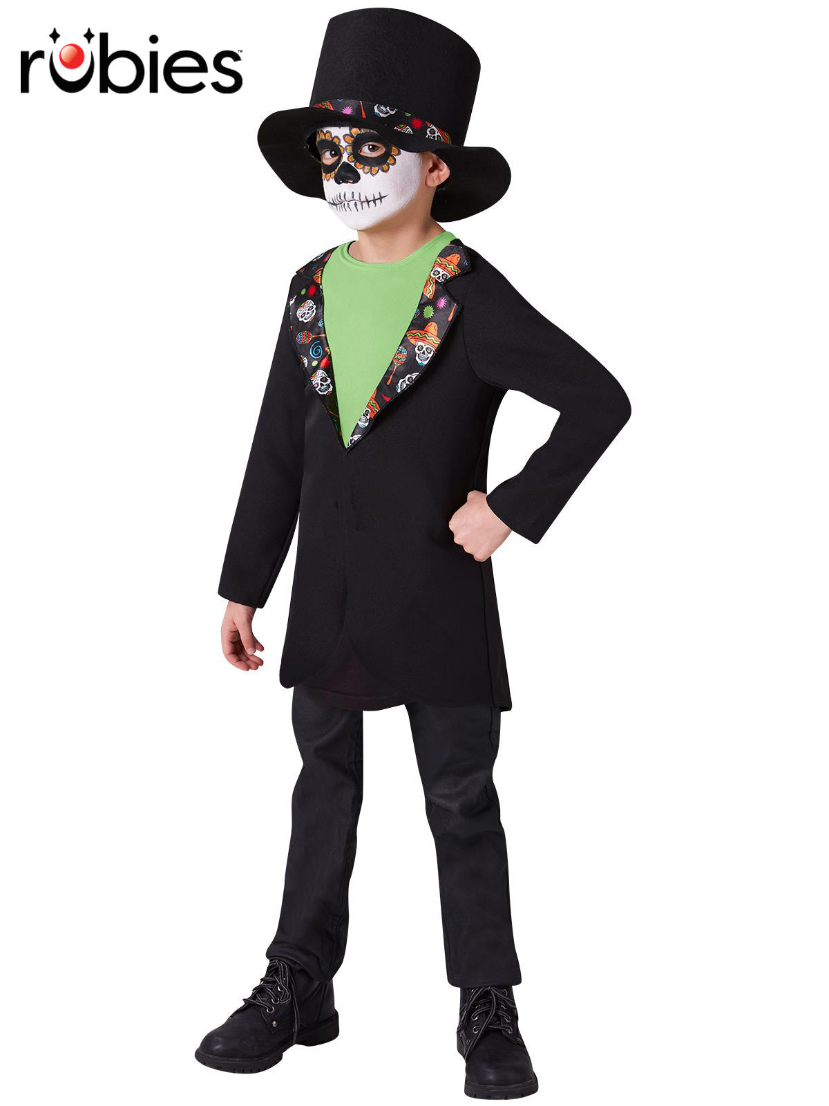 Day of the Dead Boys Costume Child Official Rubies Halloween Outfit with Hat