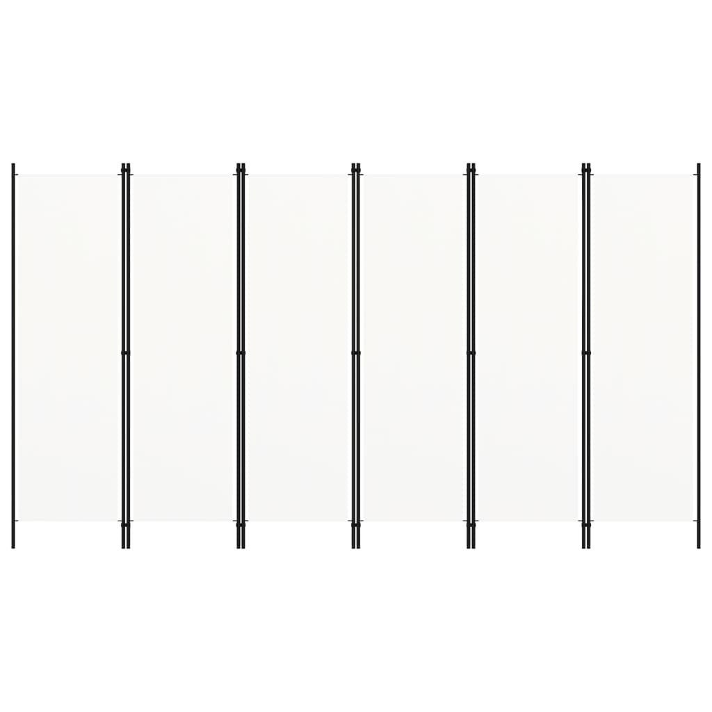 6 Panel Room Divider Privacy Screen Folding Partition Foldable Panels White
