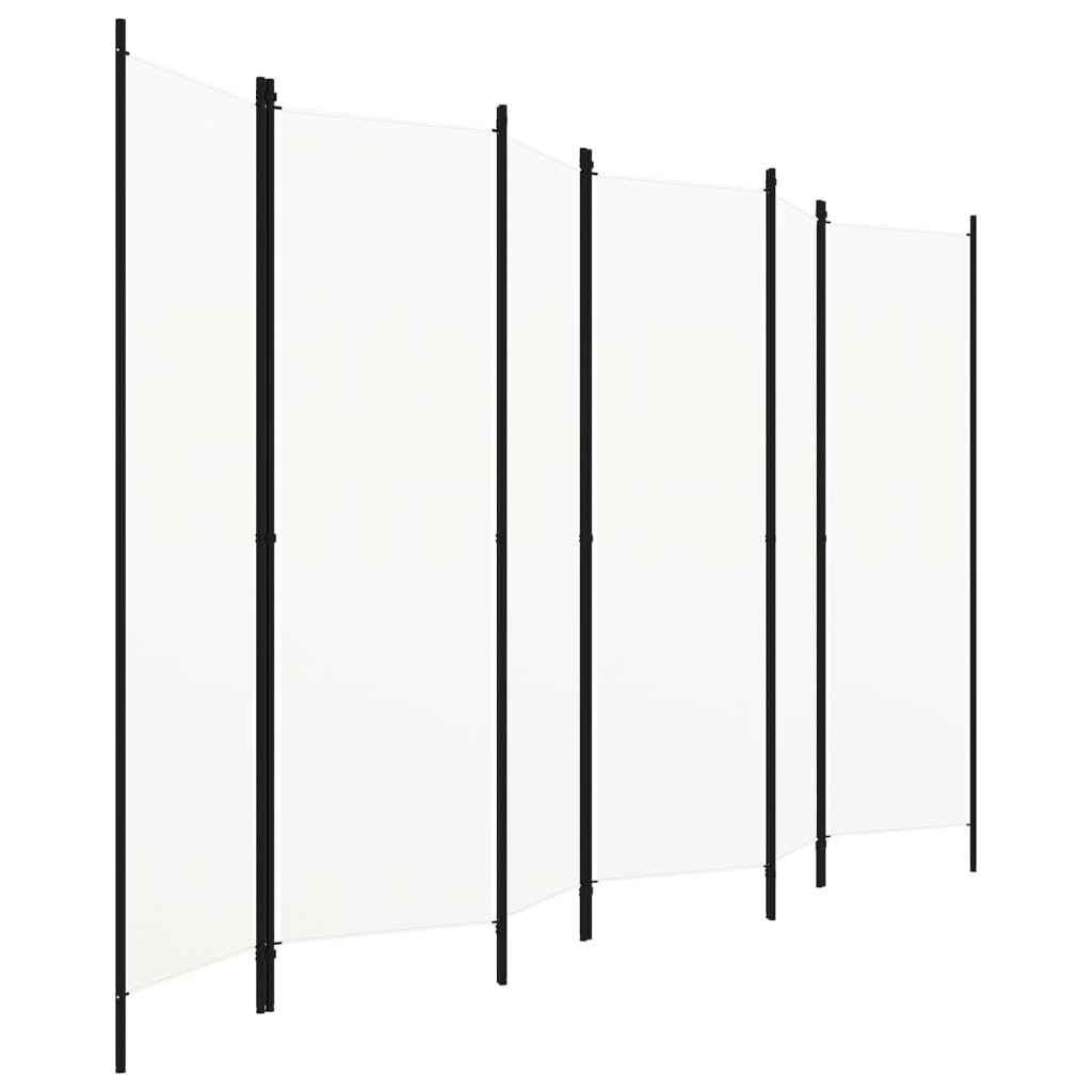 6 Panel Room Divider Privacy Screen Folding Partition Foldable Panels White