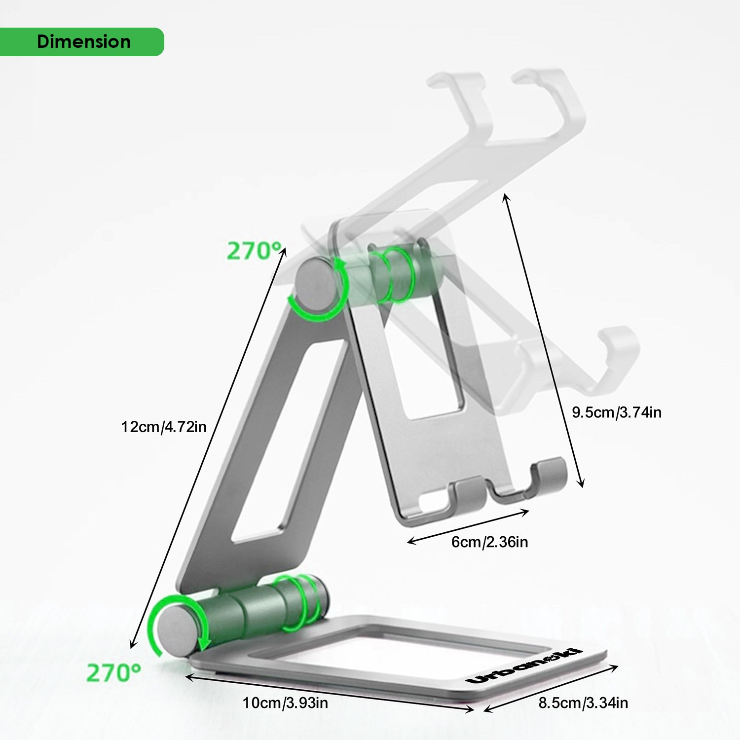 Portable Dual Folding Phone and Tablet Stand Desk Travel Cradle Dock Pack of 3, Available in 2 Colours