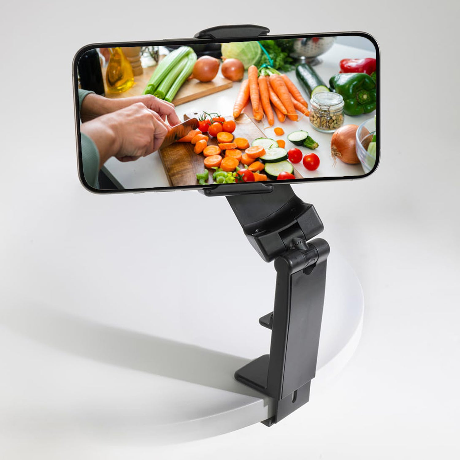 Urbanoki Airplane Phone Holder Mount 360° Rotation Stand for Travel Desk - Black