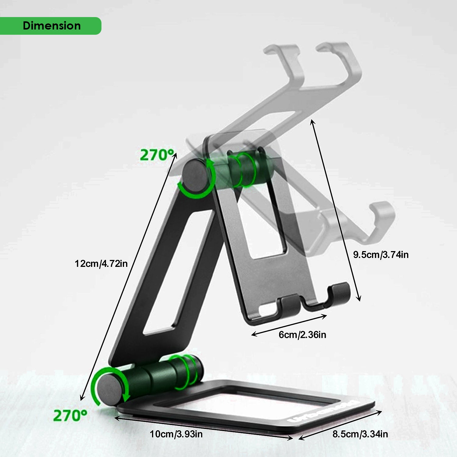 Portable Dual Folding Phone and Tablet Stand Desk Travel Cradle Dock Pack of 3, Available in 2 Colours