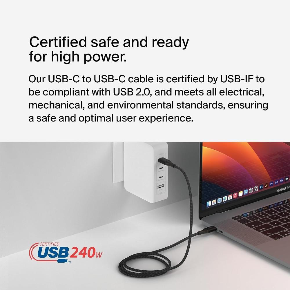 Belkin BoostCharge 2M USB-C to USB-C Fast Charging Cable