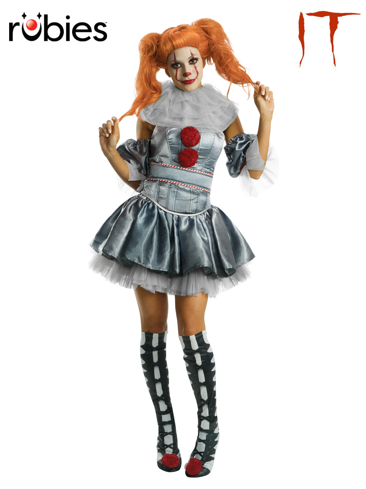 Women’s Pennywise IT Chapter 2 Costume with Skirt and Pom Poms
