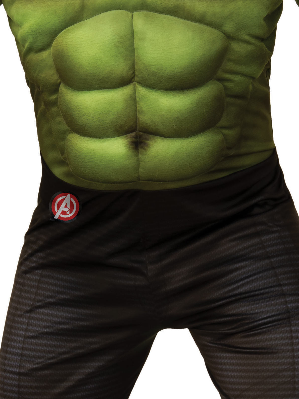 Deluxe Hulk Costume for Kids with Muscle Chest and Mask - Marvel Avengers Licensed - Green Colour