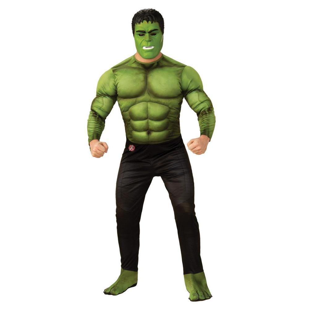 Deluxe Hulk Costume for Kids with Muscle Chest and Mask - Marvel Avengers Licensed - Green Colour