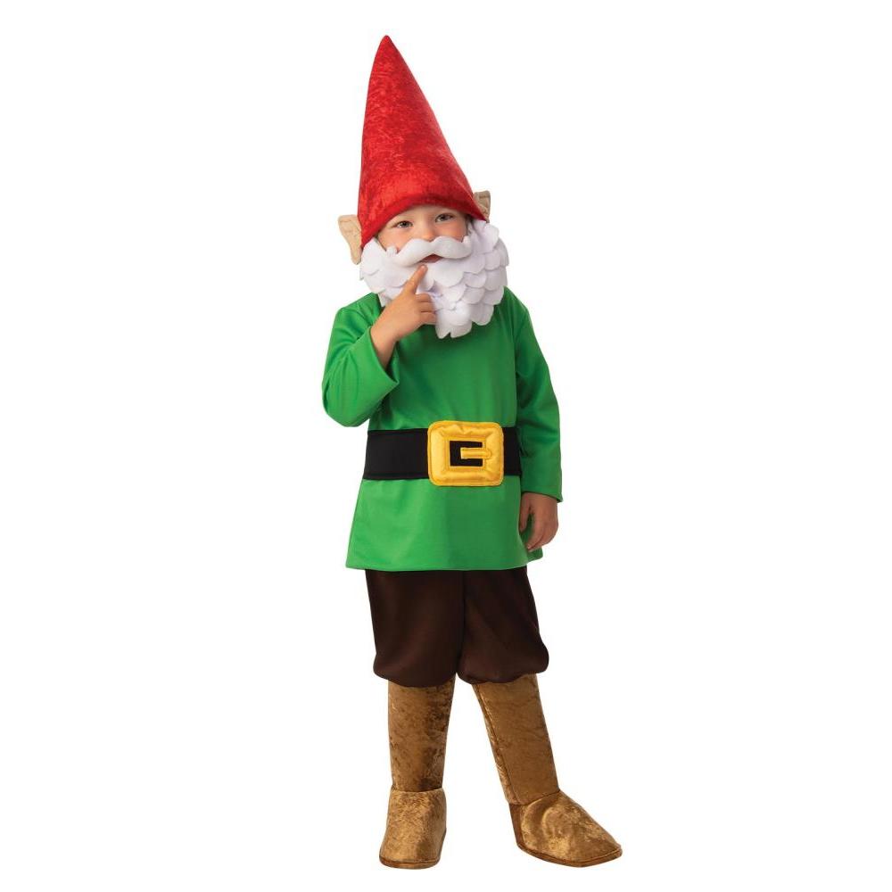 Kids Garden Gnome Costume – Book Week Fairy Tale Outfit with Hat, Beard and Belt Green Colour
