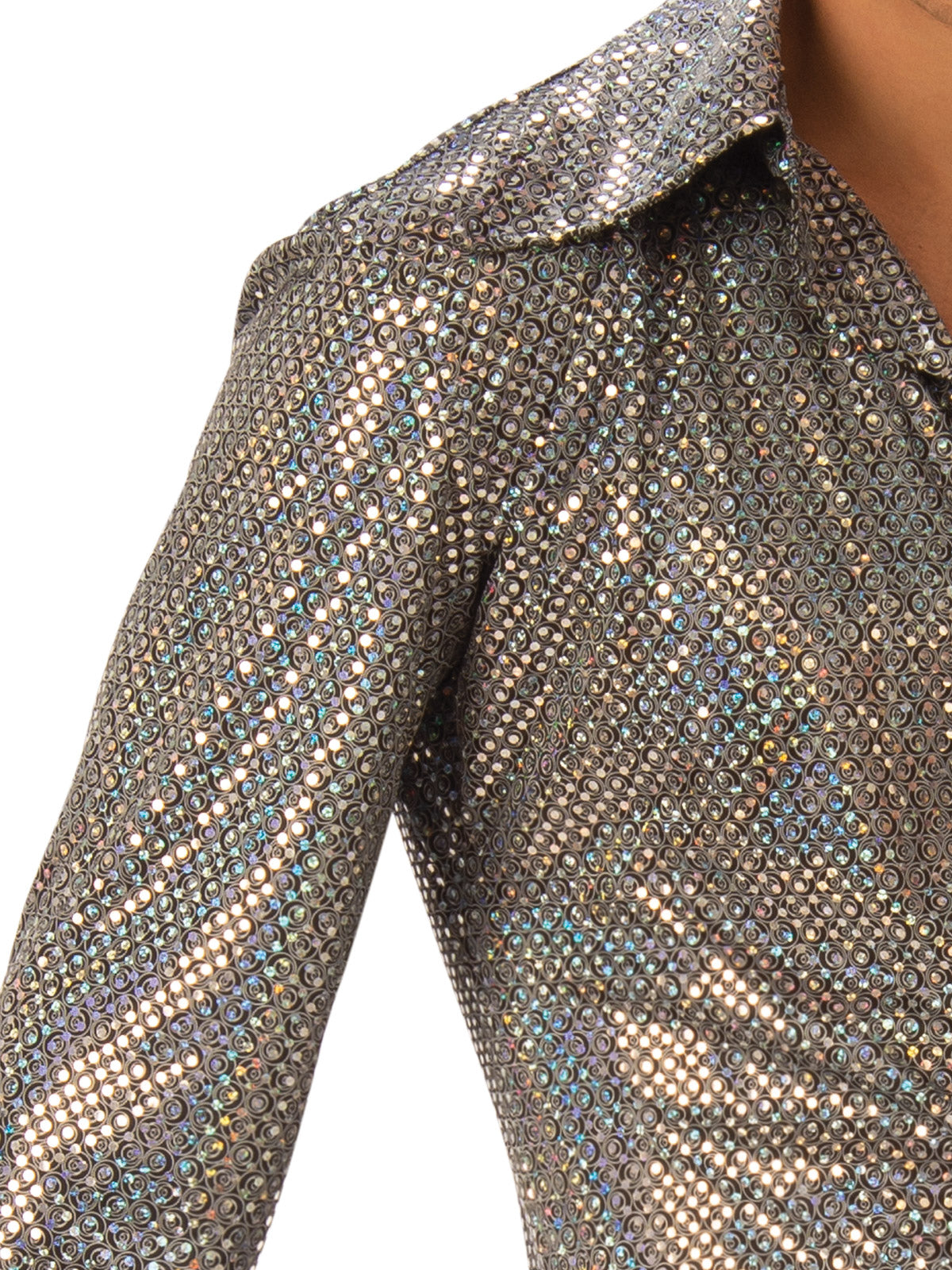 Disco Boogie Man Costume Adult Official Rubies 70s Outfit with Metallic Shirt