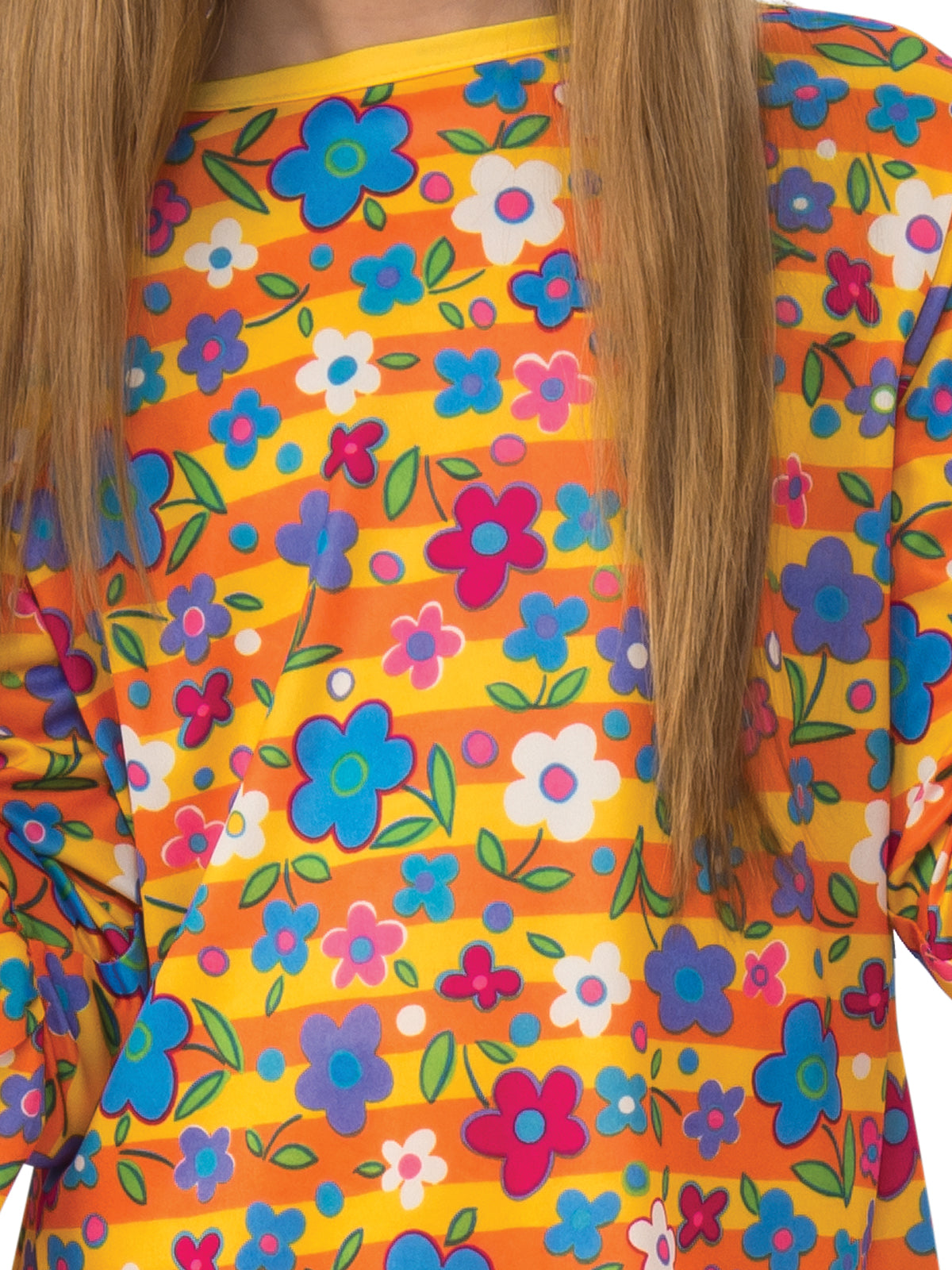 Hippie Costume for Adults with Floral Tunic and Bell Bottom Pants - 60s 70s Rubie's Official - Multi Colour