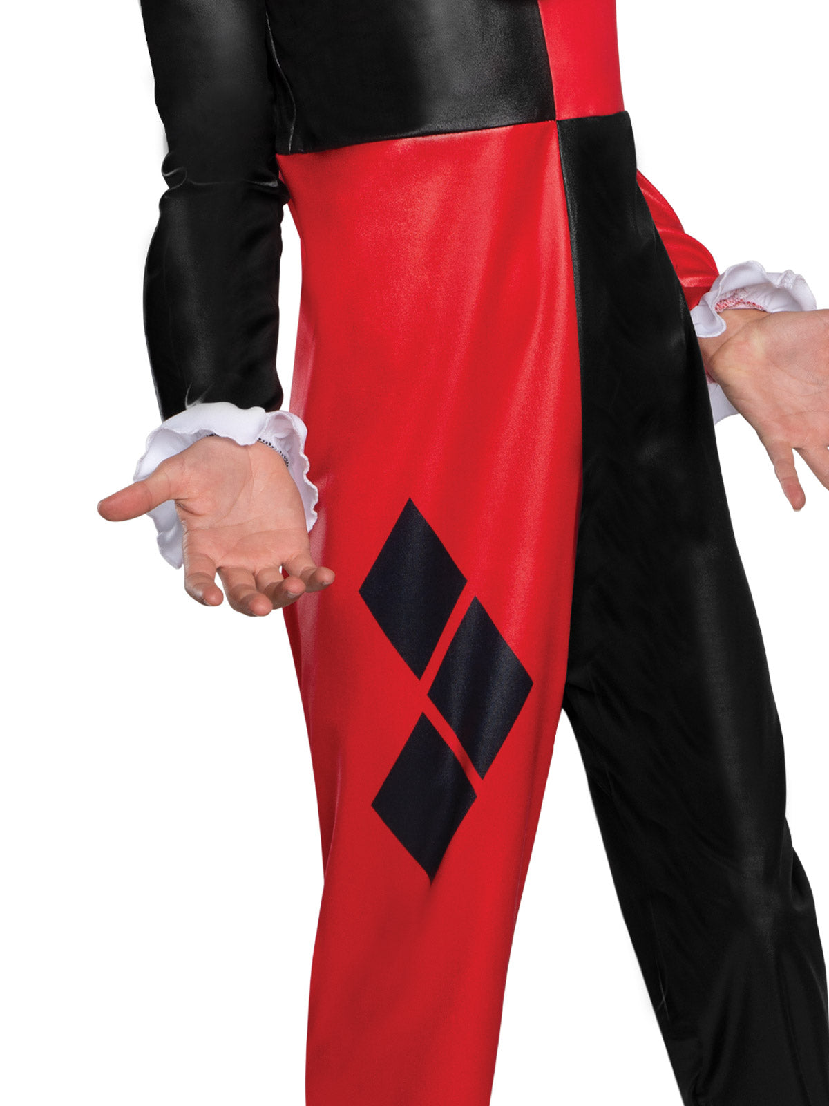 Harley Quinn Classic Jumpsuit Costume DC Comics Official Licensed - Red Black Colour