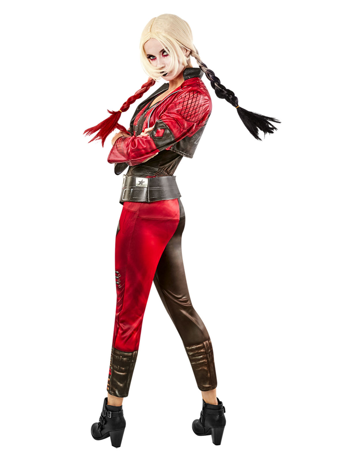 Harley Quinn Jumpsuit and Jacket Costume DC Comics Official Licensed – Red Black Colour