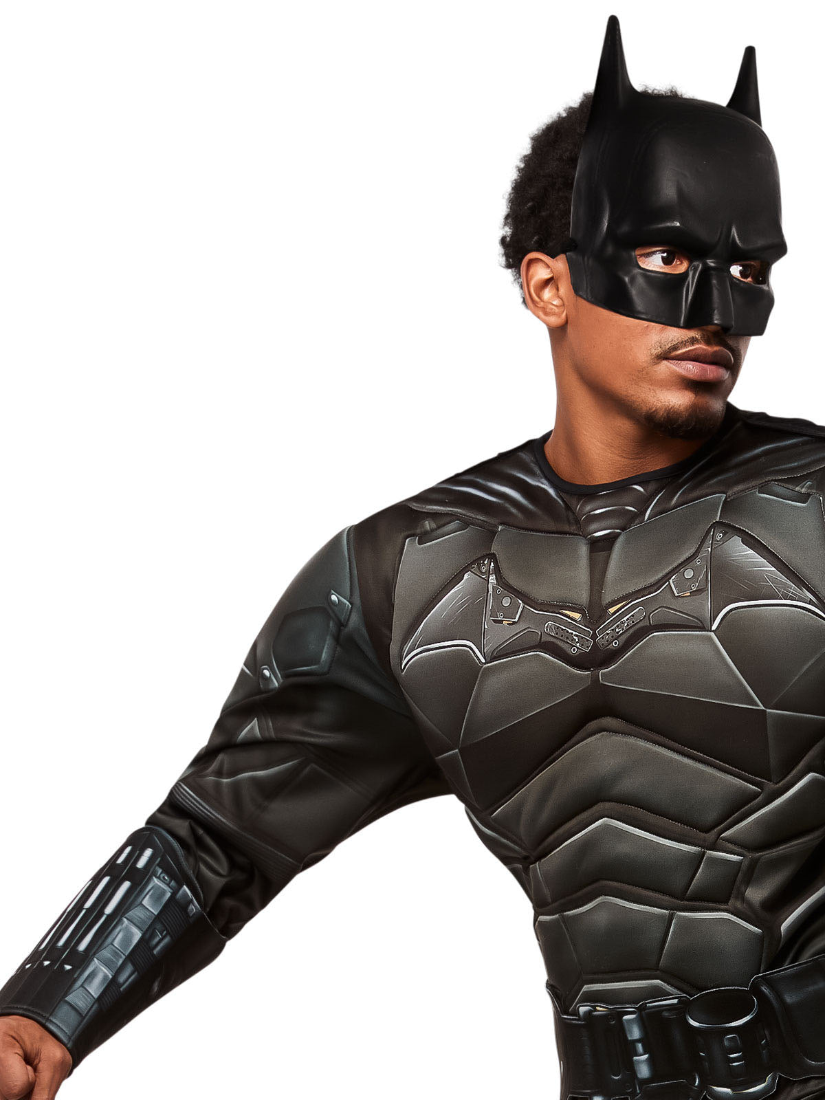 Batman The Batman Deluxe Costume for Adults Official DC Comics with Mask and Cape Black Colour