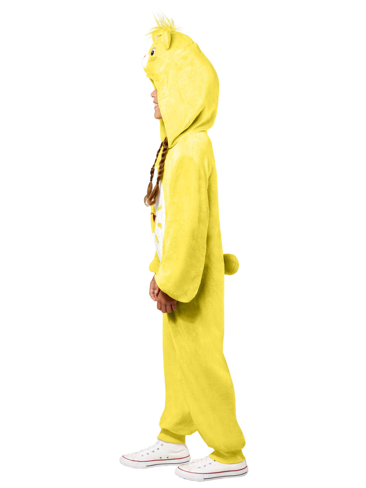 Care Bears Funshine Bear Costume Child Official Yellow Plush Jumpsuit with Headpiece
