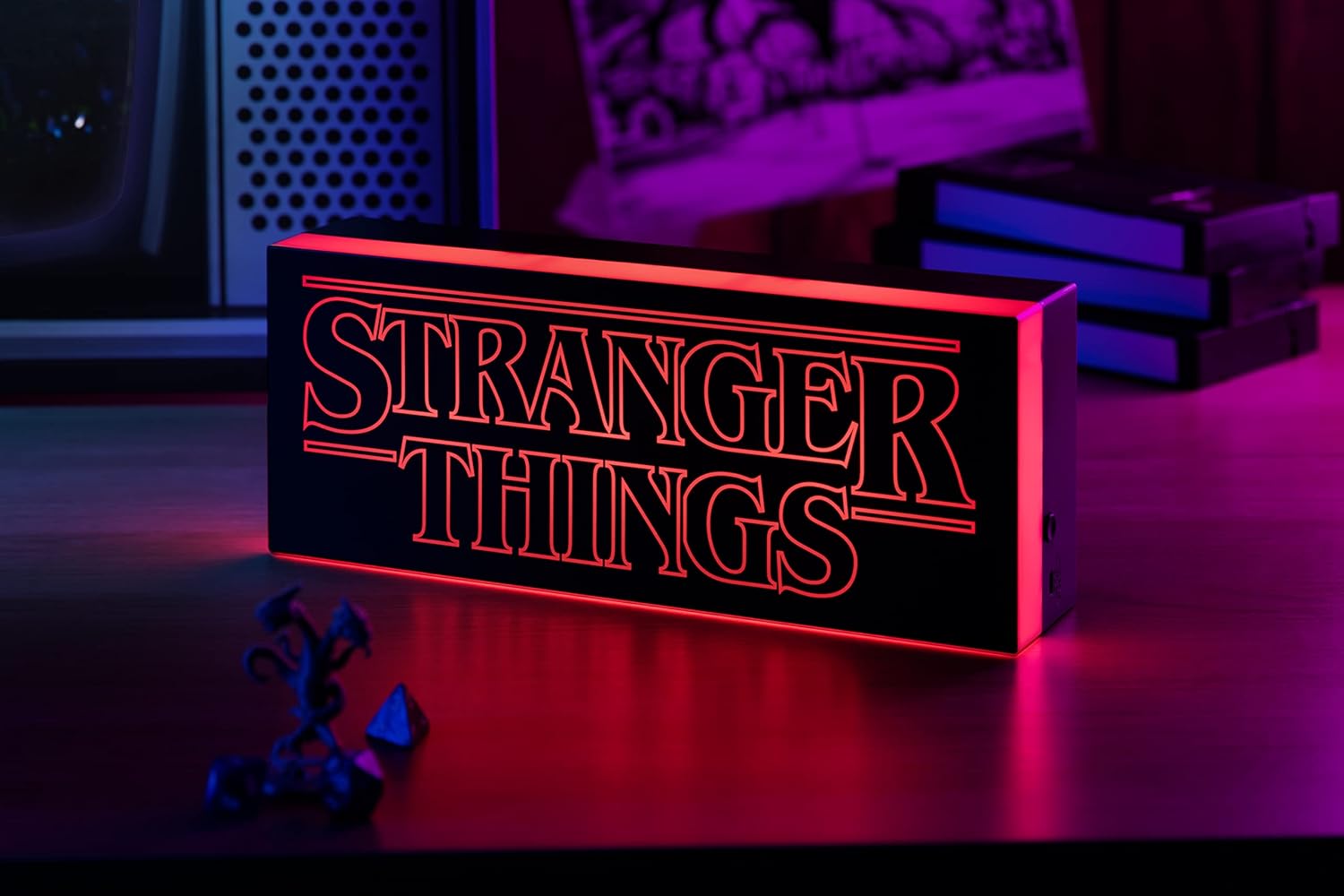 Paladone Stranger Things Logo Light, LED Tabletop Decorative Lamp, Battery Powered