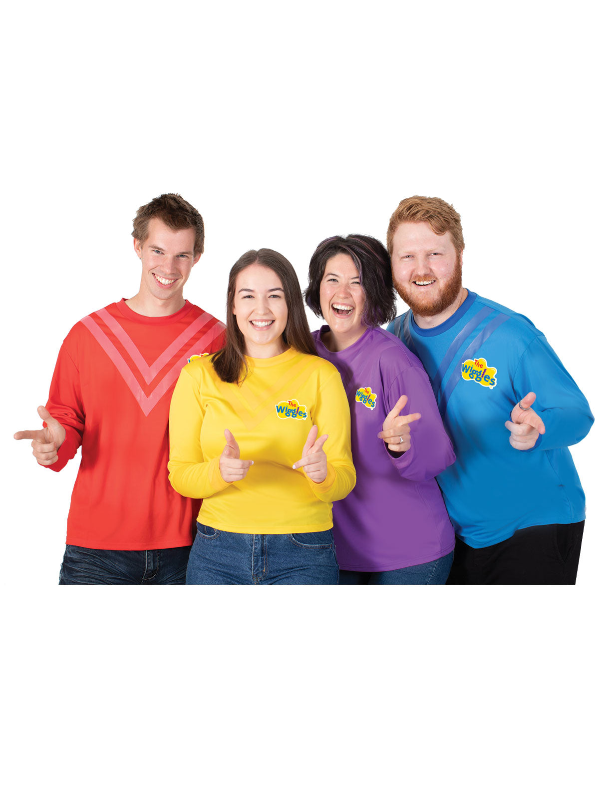 The Wiggles Blue Costume Top for Adults Official Unisex Skivvy with Logo Blue Colour
