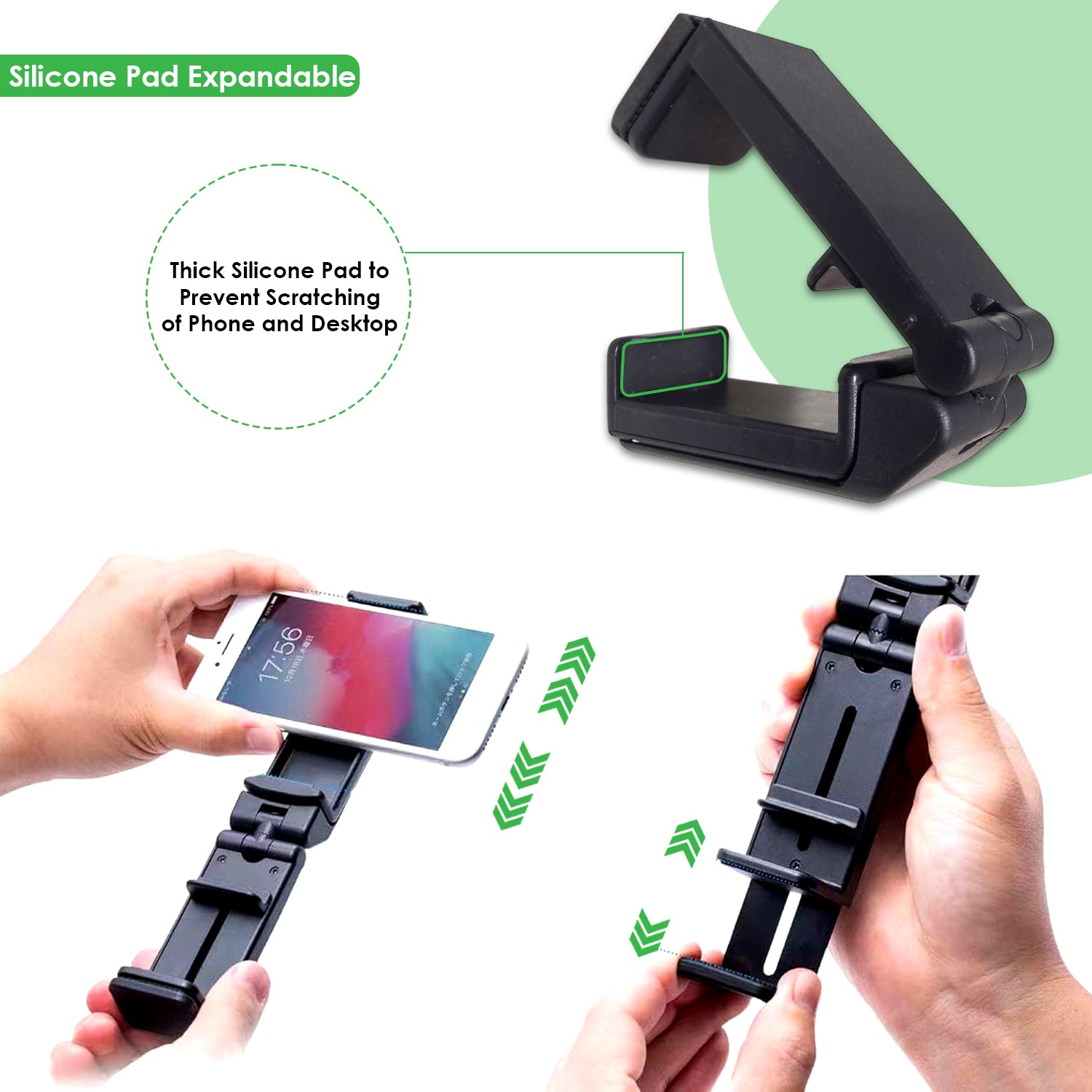 Urbanoki Airplane Phone Holder Mount 360° Rotation Stand for Travel Desk - Black