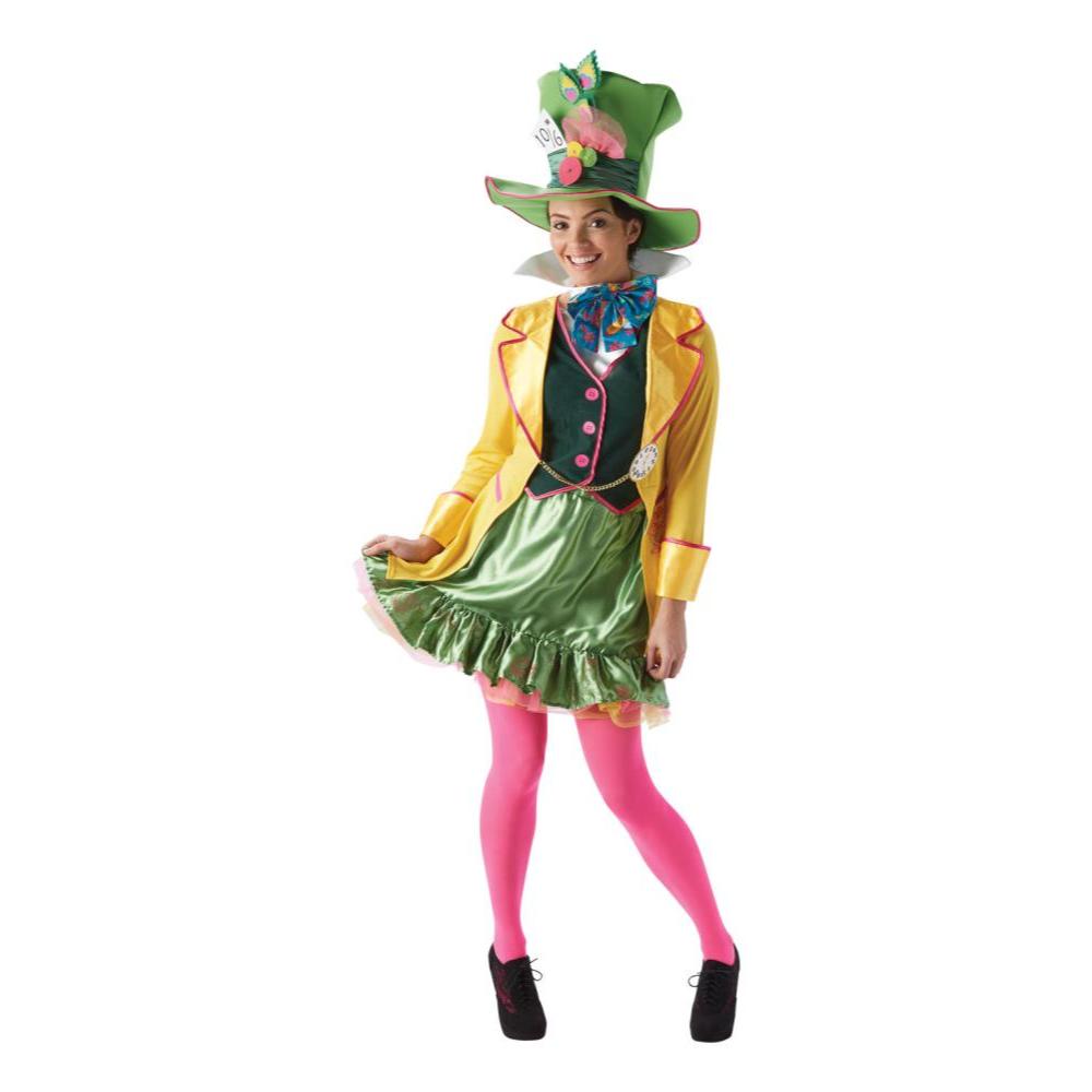 Disney Alice in Wonderland Mad Hatter Girls Costume – Top, Skirt, Collar &amp; Hat, Multi Colour