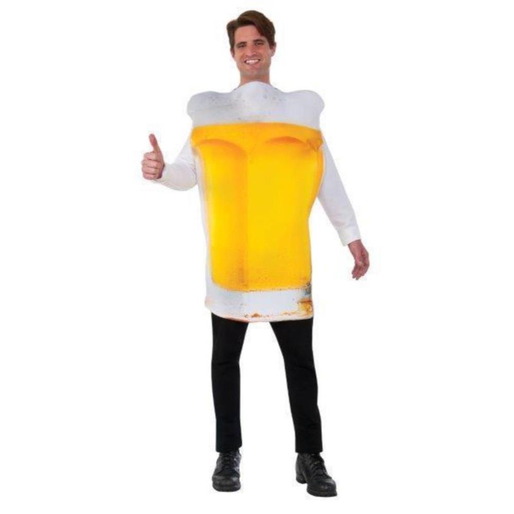 Beer Glass Costume for Adults Official Rubies Foam Party Outfit Oktoberfest Yellow Colour