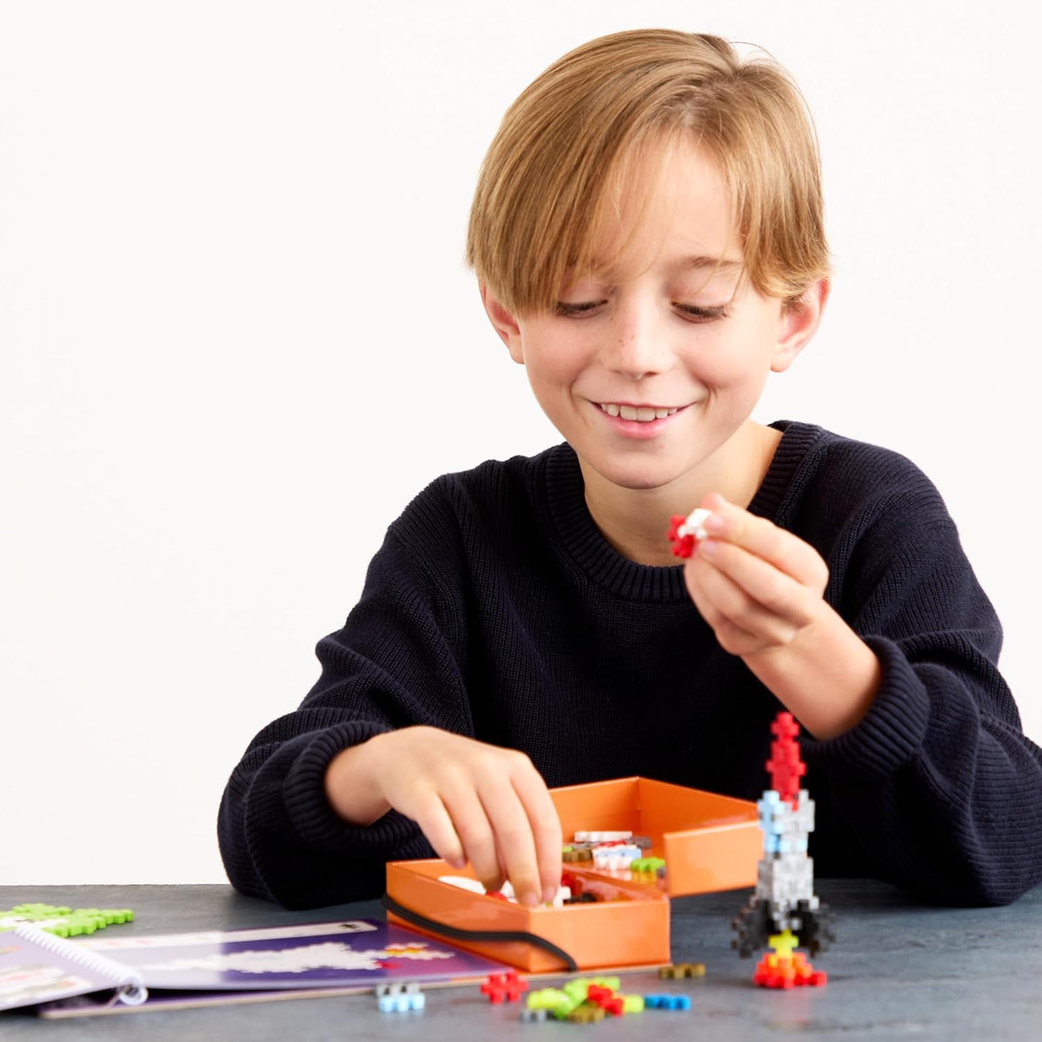 PLUS PLUS Space Activity Pad 125 Pieces Creative Building Blocks 2D 3D Puzzle Set