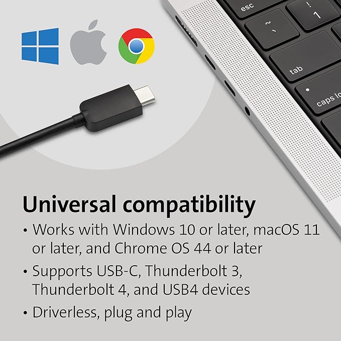 Kensington USB C to DisplayPort 1.4 Adapter Supports 4K, 8K Video, Thunderbolt 3/4 Port Compatible, CV5000DP