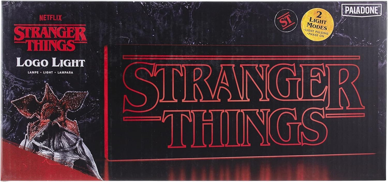 Paladone Stranger Things Logo Light, LED Tabletop Decorative Lamp, Battery Powered