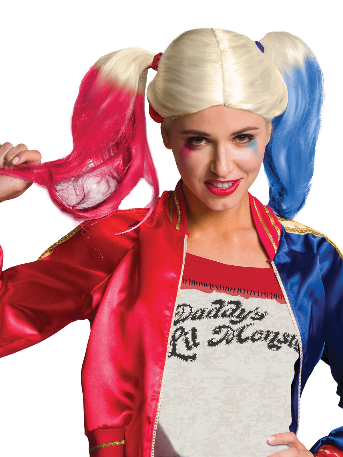 Harley Quinn Bomber Jacket Costume Set DC Comics Official Licensed – Red Blue Colour