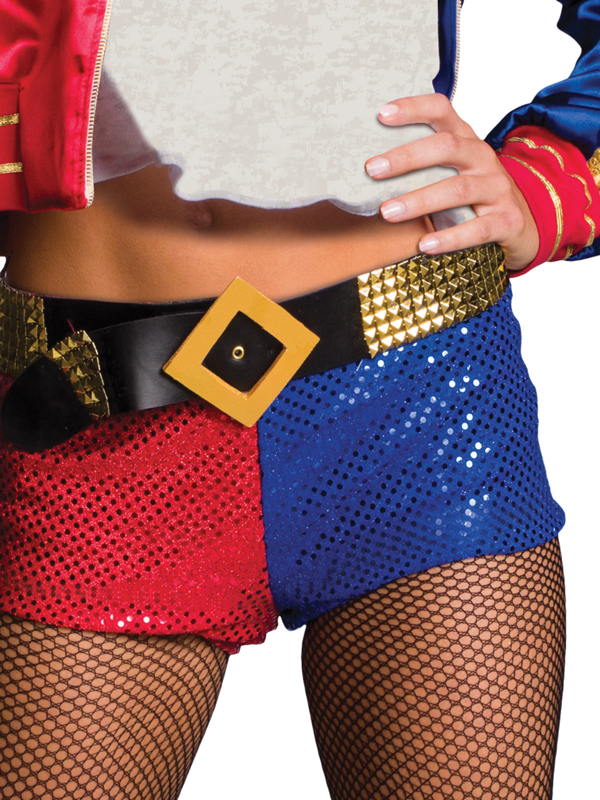 Harley Quinn Bomber Jacket Costume Set DC Comics Official Licensed – Red Blue Colour