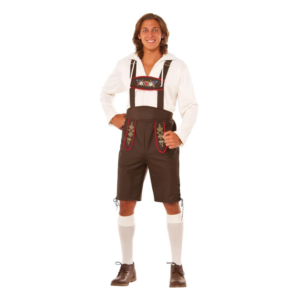 Beer Man Costume for Adults Official Rubies Oktoberfest Lederhosen Outfit Brown Colour