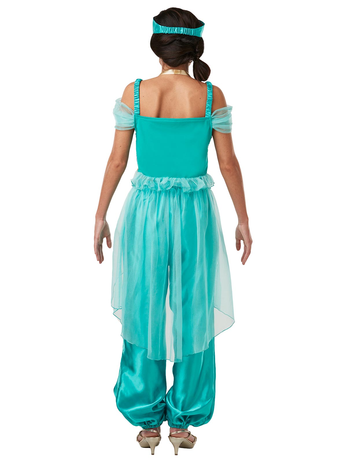Princess Jasmine Costume for Adults – Disney Aladdin Fancy Dress with Top, Pants, and Accessories, Blue Colour