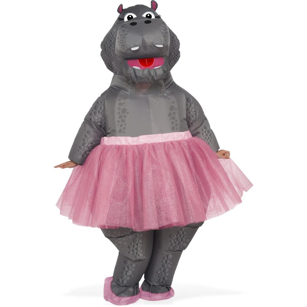 Inflatable Hippopotamus Costume for Adults Full Body Safari Animal Suit - Rubie's Official - Grey Colour