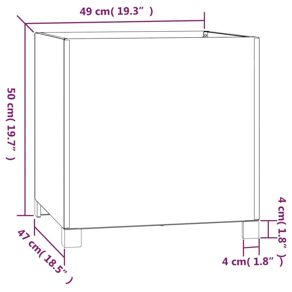 Planters with Legs 2 pcs Rusty 50x50x50 cm Corten Steel