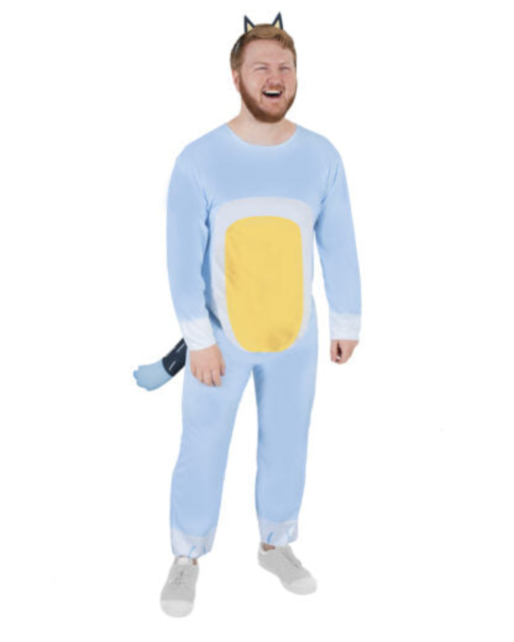Bluey Bandit Dad Adult Costume – Official Licensed Jumpsuit with Tail and Ears Headband