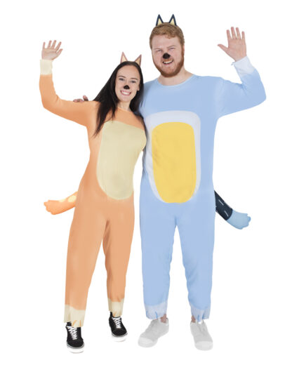 Bluey Bandit Dad Adult Costume – Official Licensed Jumpsuit with Tail and Ears Headband