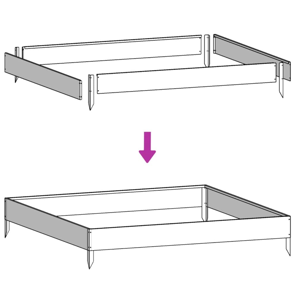 Garden Raised Bed Anthracite 100x100x25 cm Steel